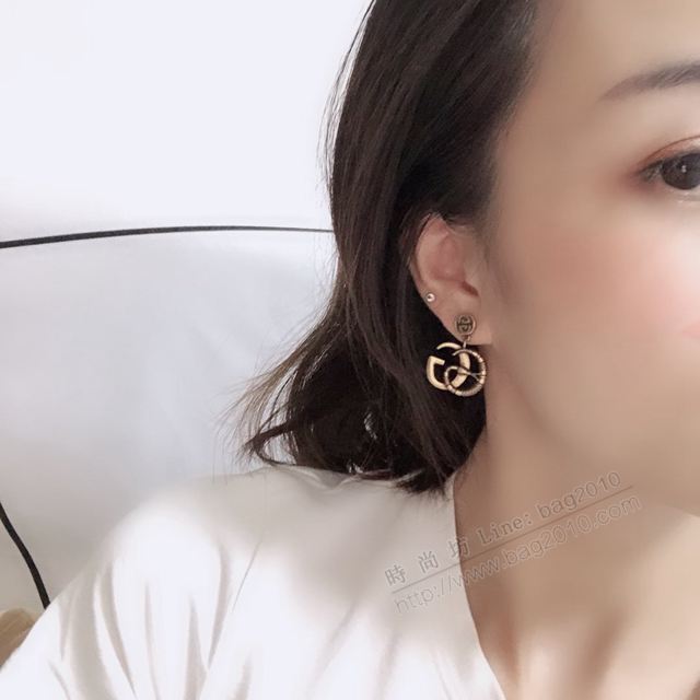 GUCCi飾品 古馳925純銀針耳環 Gucci古銅復古GG耳釘  zgbq1154